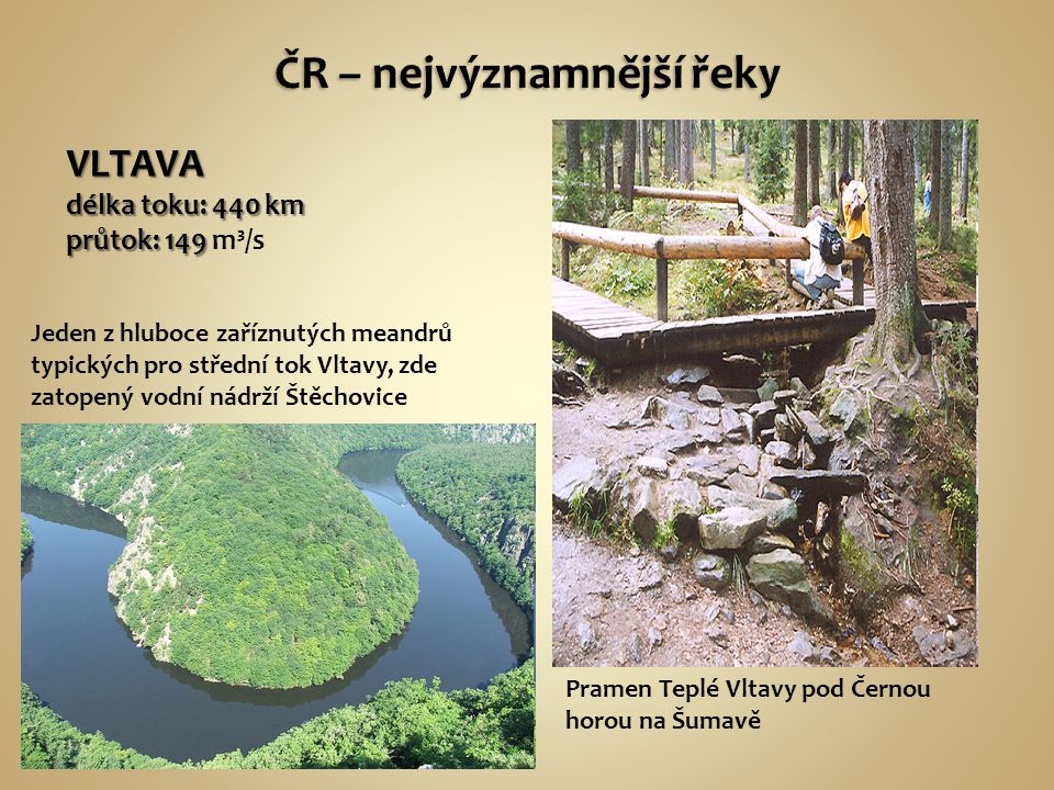 ČR – nejvýznamnější řeky