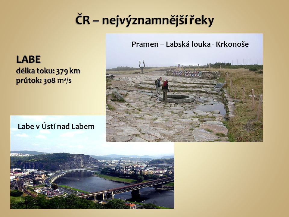 ČR – nejvýznamnější řeky