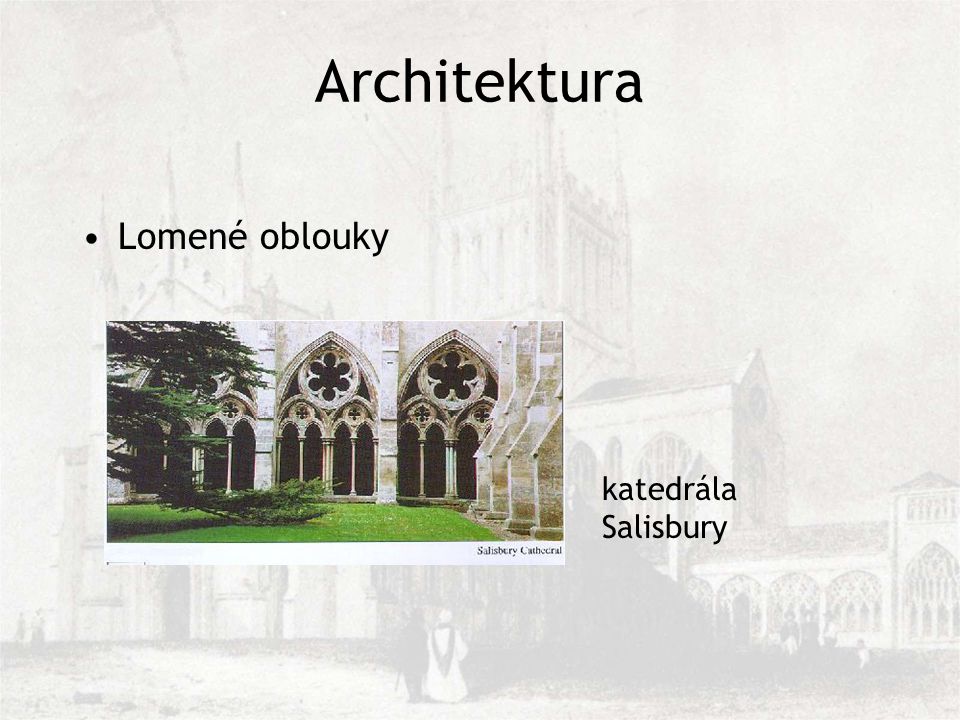 Architektura Lomené oblouky katedrála Salisbury