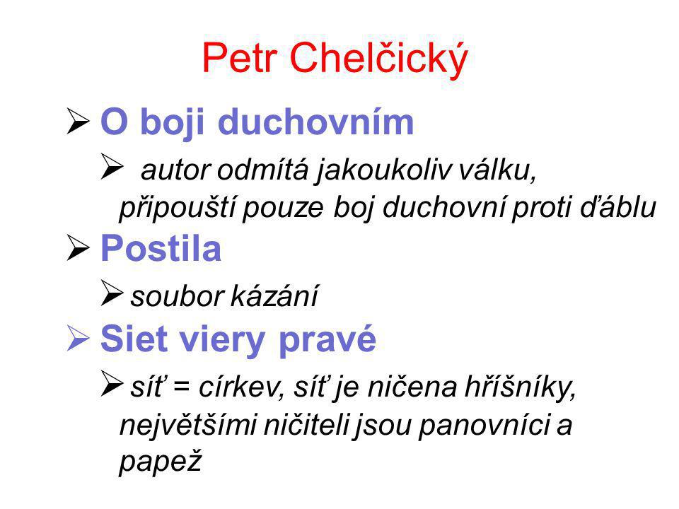 Petr Chelčický O boji duchovním