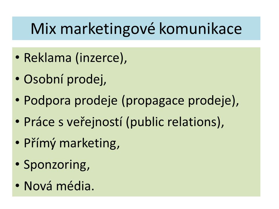 Mix marketingové komunikace