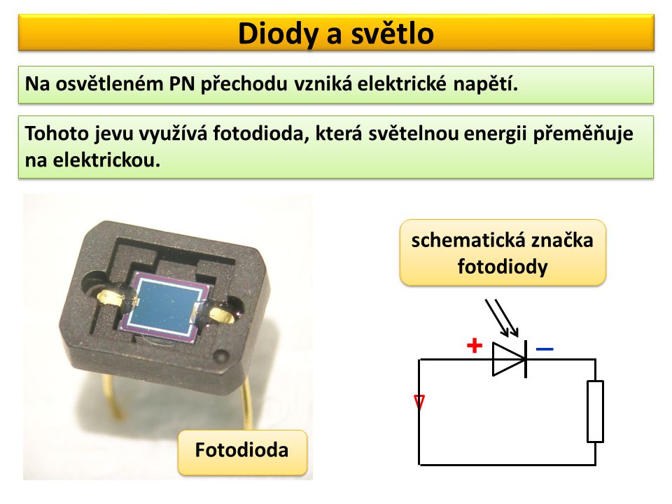 schematická značka fotodiody