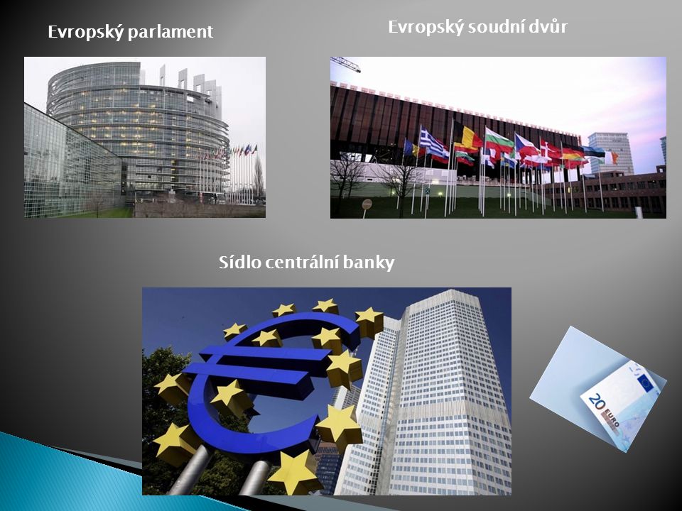 Evropský soudní dvůr Evropský parlament Sídlo centrální banky