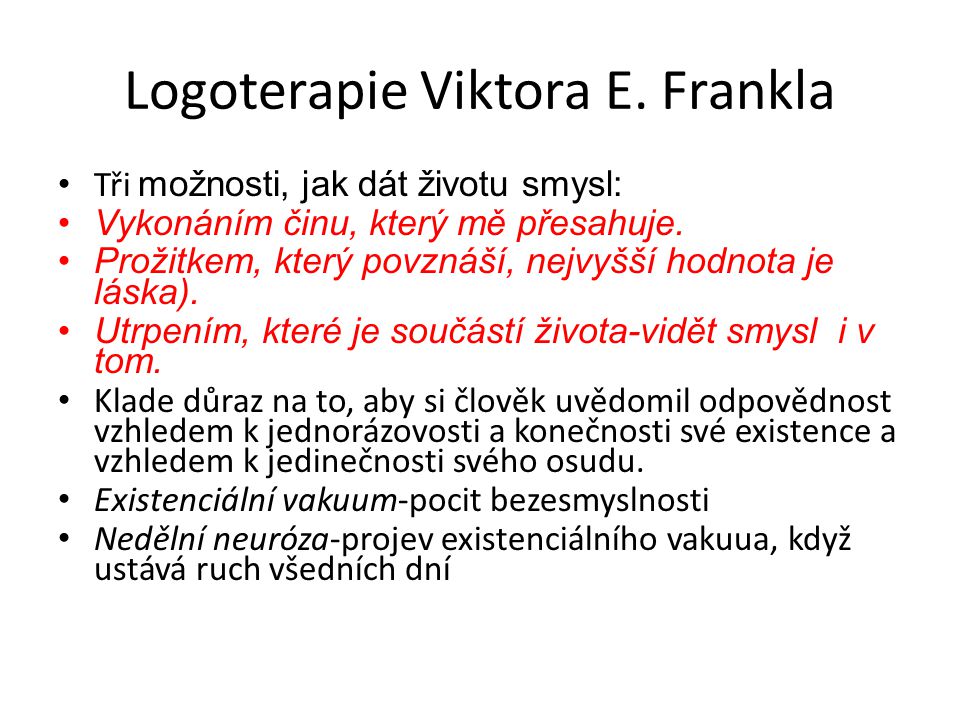 Logoterapie Viktora E. Frankla