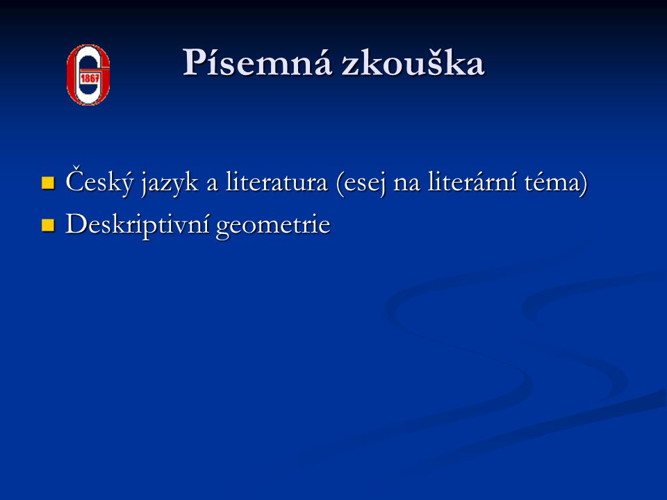 Písemná zkouška Český jazyk a literatura (esej na literární téma)