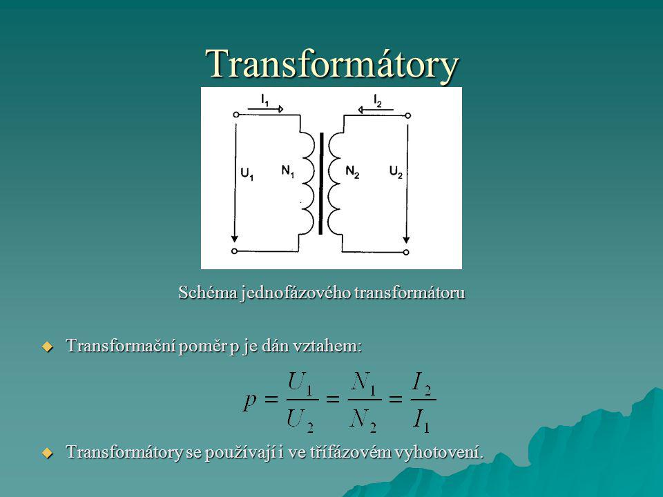 Schéma jednofázového transformátoru