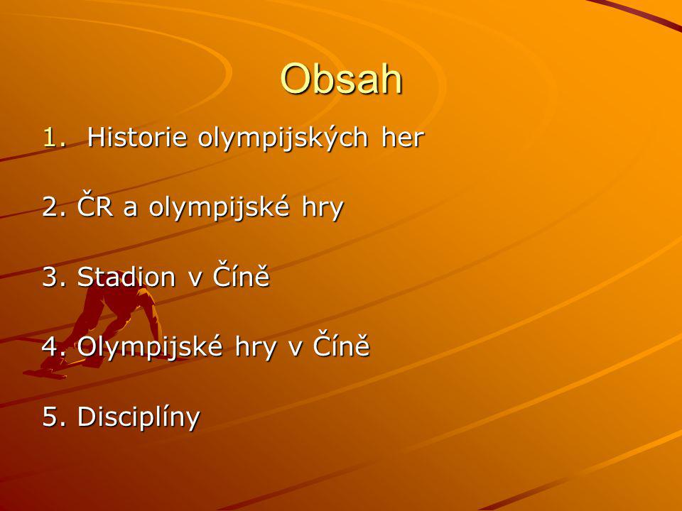 Obsah Historie olympijských her 2. ČR a olympijské hry