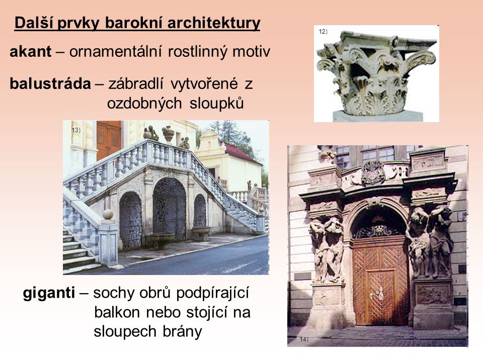 Další prvky barokní architektury