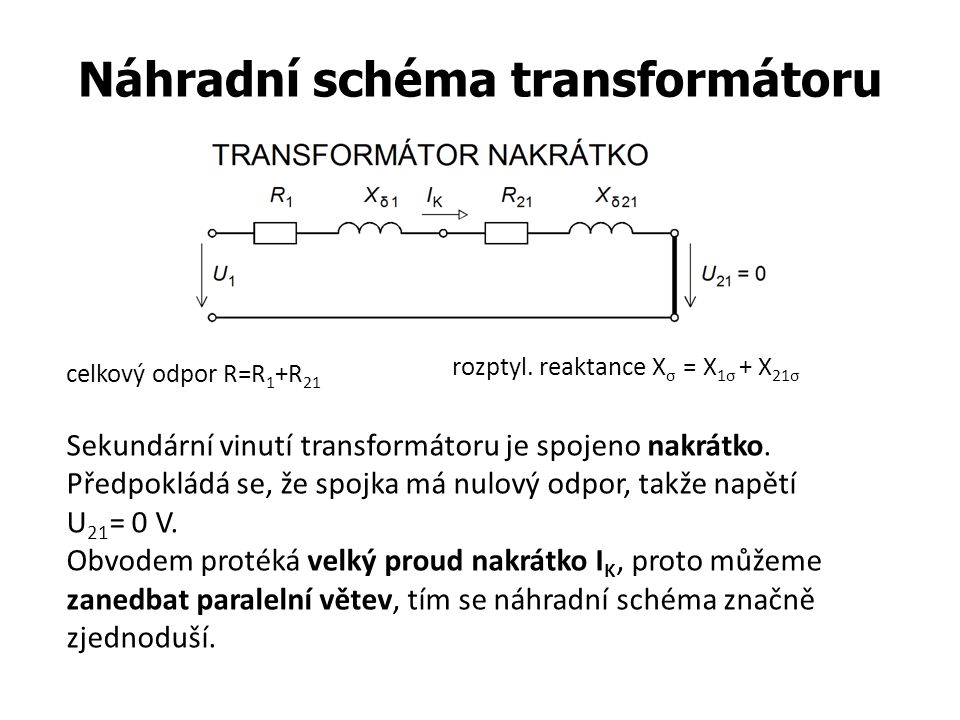 Náhradní schéma transformátoru