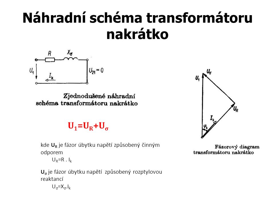 Náhradní schéma transformátoru nakrátko