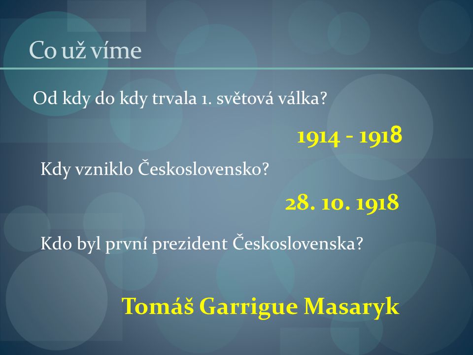 Co už víme Tomáš Garrigue Masaryk
