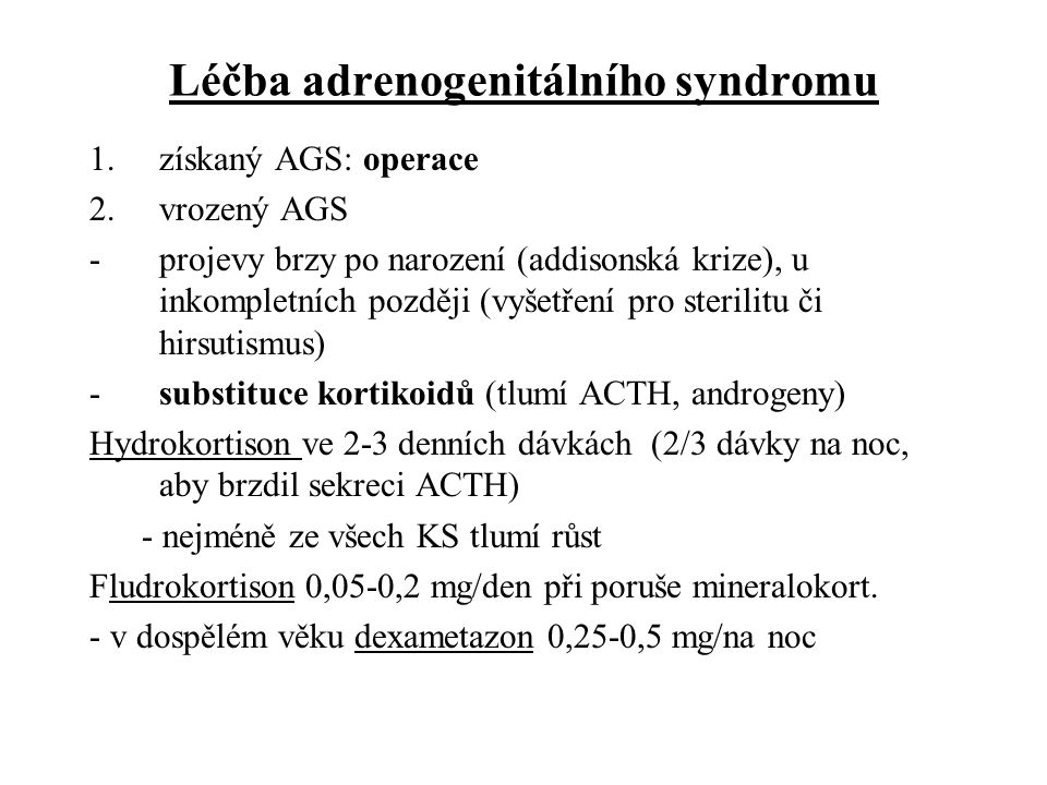 Léčba adrenogenitálního syndromu