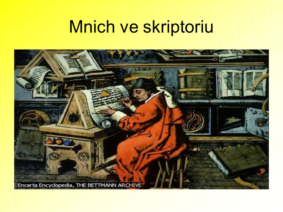 Mnich ve skriptoriu