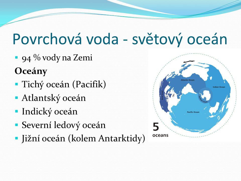 Povrchová voda - světový oceán