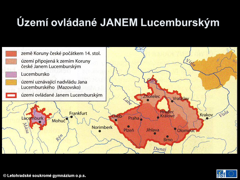 Území ovládané JANEM Lucemburským