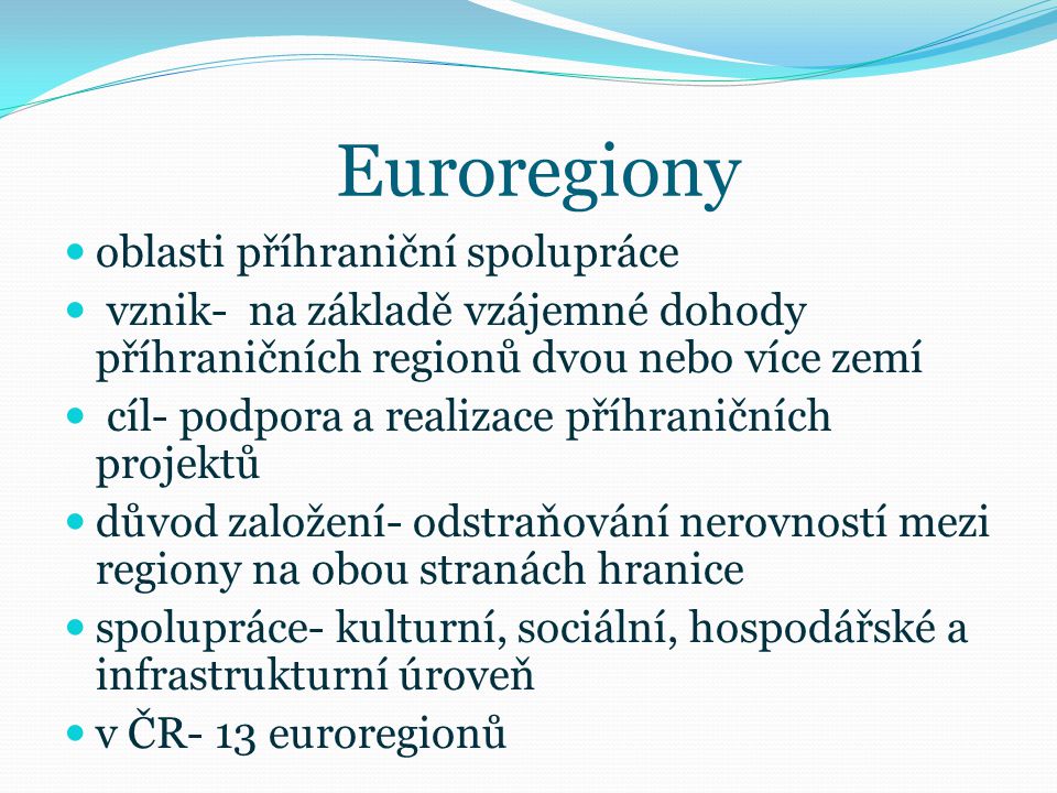 Euroregiony oblasti příhraniční spolupráce