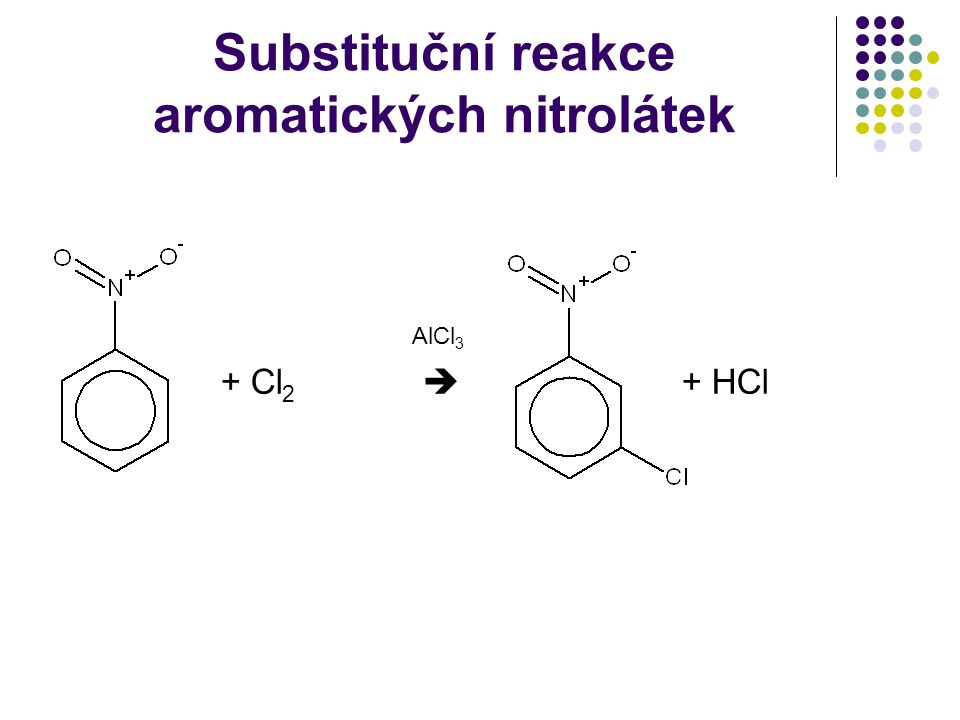 Substituční reakce aromatických nitrolátek