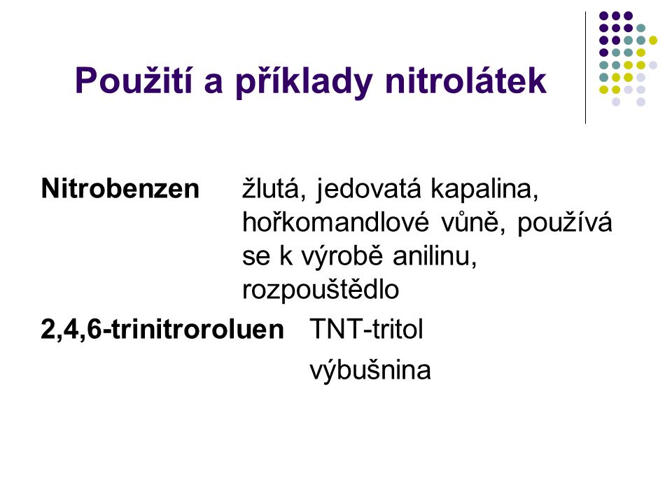Použití a příklady nitrolátek