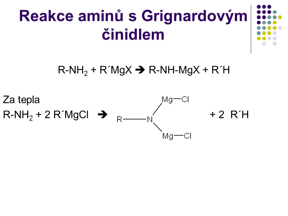 Reakce aminů s Grignardovým činidlem