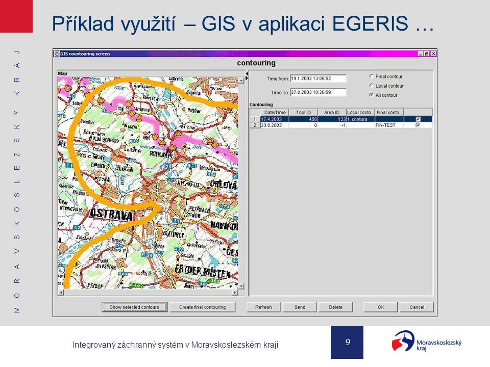 Příklad využití – GIS v aplikaci EGERIS …