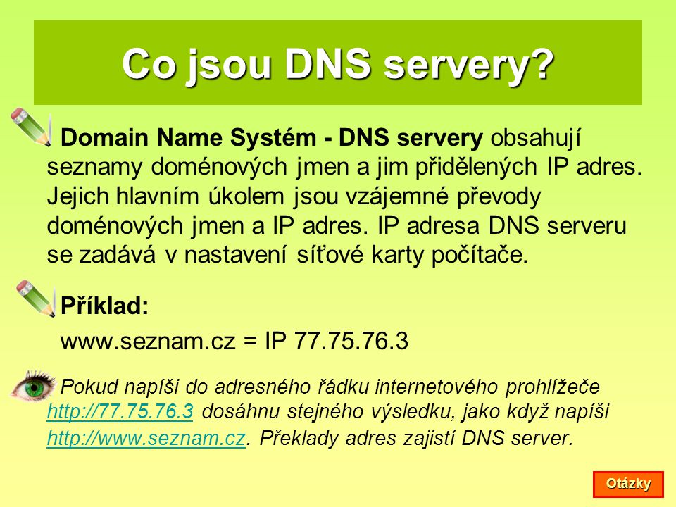 Co jsou DNS servery