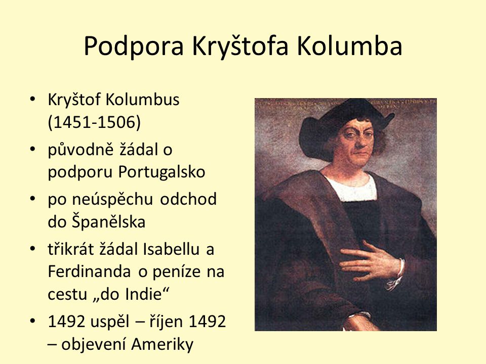 Podpora Kryštofa Kolumba