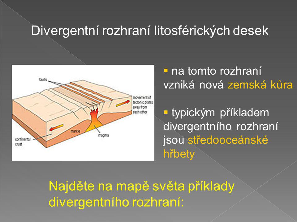 Divergentní rozhraní litosférických desek