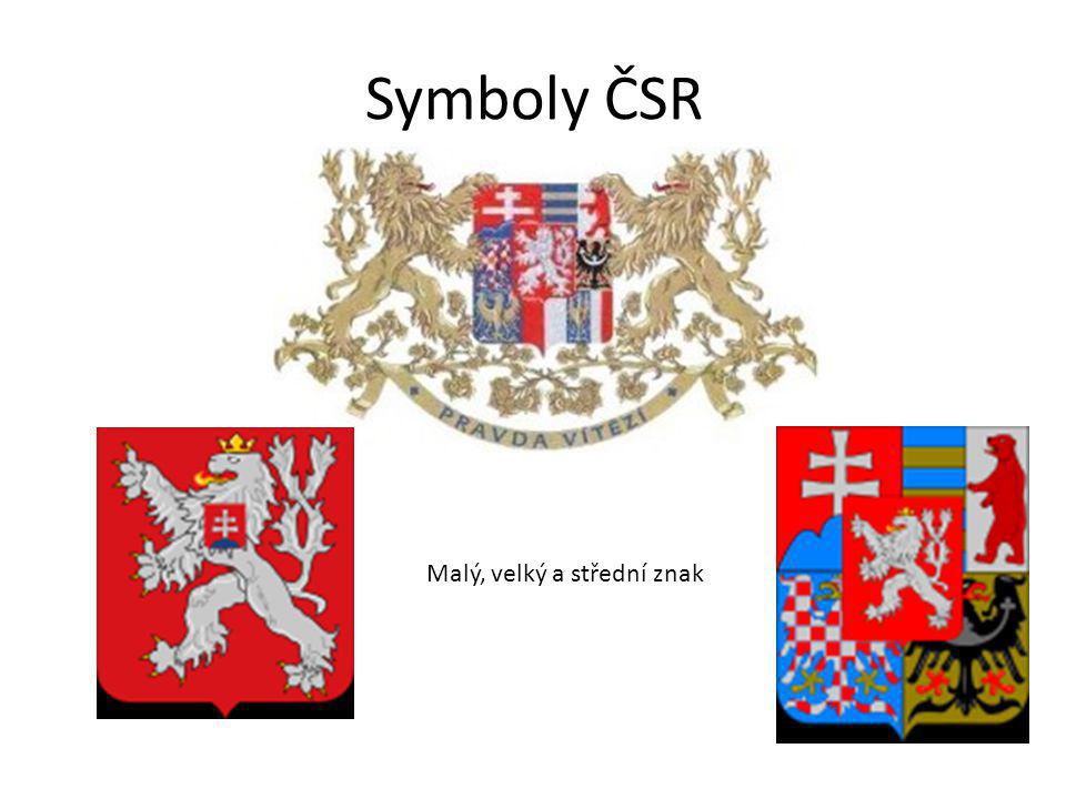 Symboly ČSR Malý, velký a střední znak
