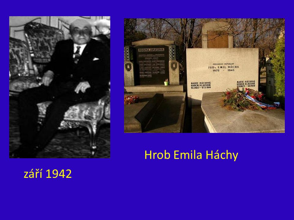 Hrob Emila Háchy září 1942