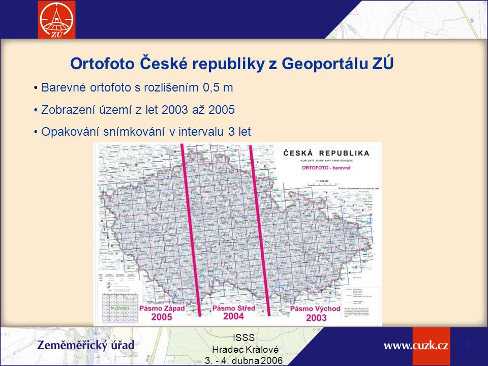 Ortofoto České republiky z Geoportálu ZÚ