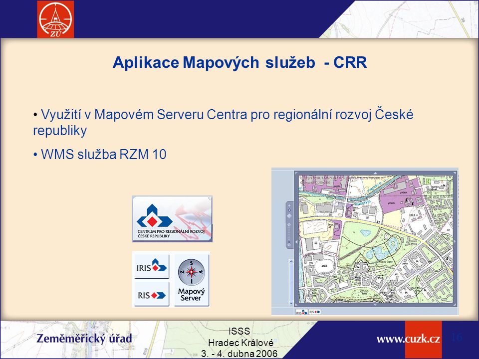 Aplikace Mapových služeb - CRR