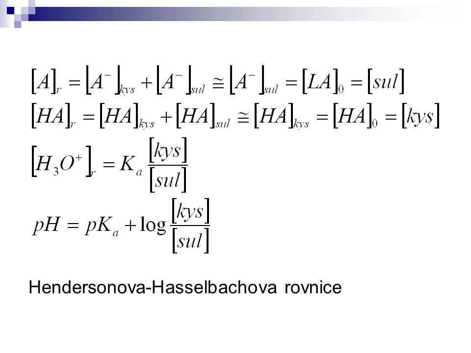 Hendersonova-Hasselbachova rovnice