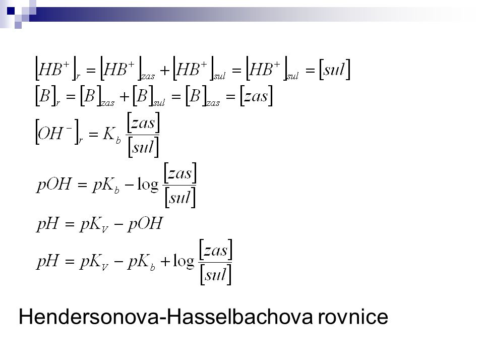 Hendersonova-Hasselbachova rovnice