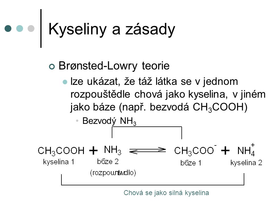 Kyseliny a zásady Brønsted-Lowry teorie