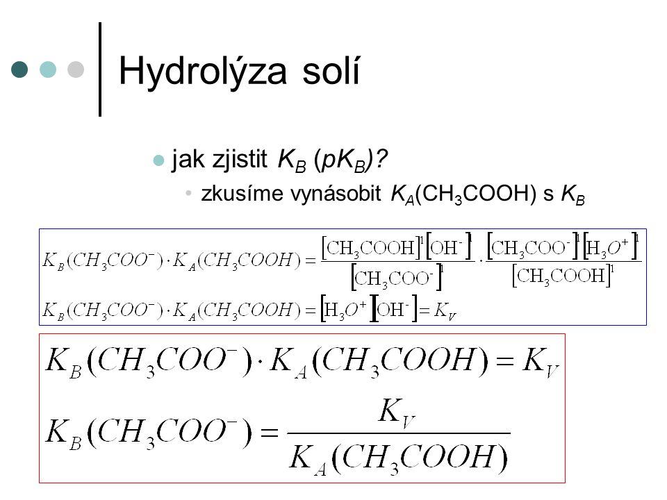 Hydrolýza solí jak zjistit KB (pKB)
