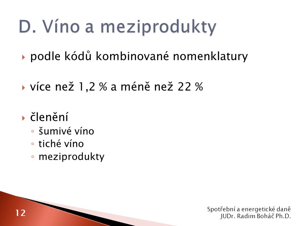 D. Víno a meziprodukty podle kódů kombinované nomenklatury