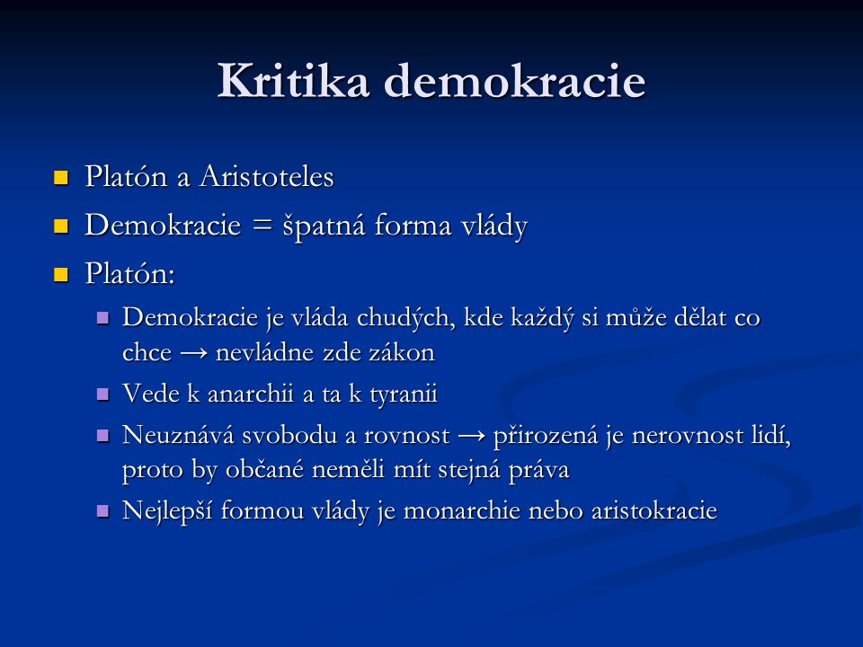 Kritika demokracie Platón a Aristoteles