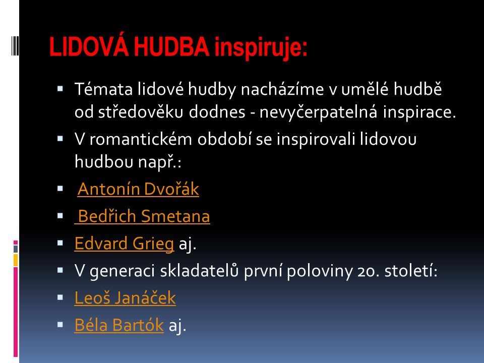 LIDOVÁ HUDBA inspiruje: