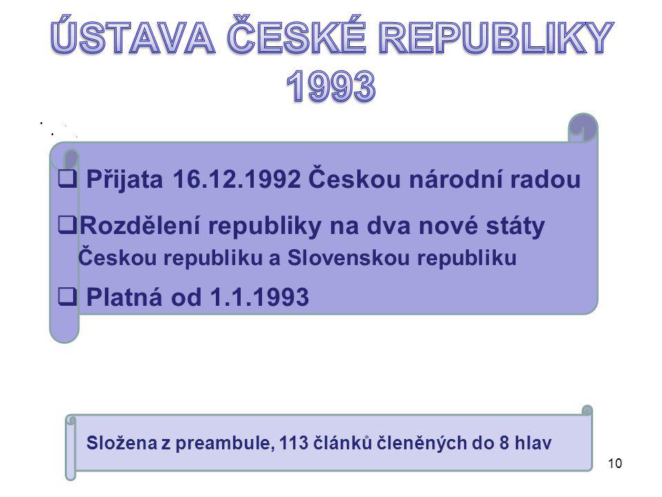 ÚSTAVA ČESKÉ REPUBLIKY 1993