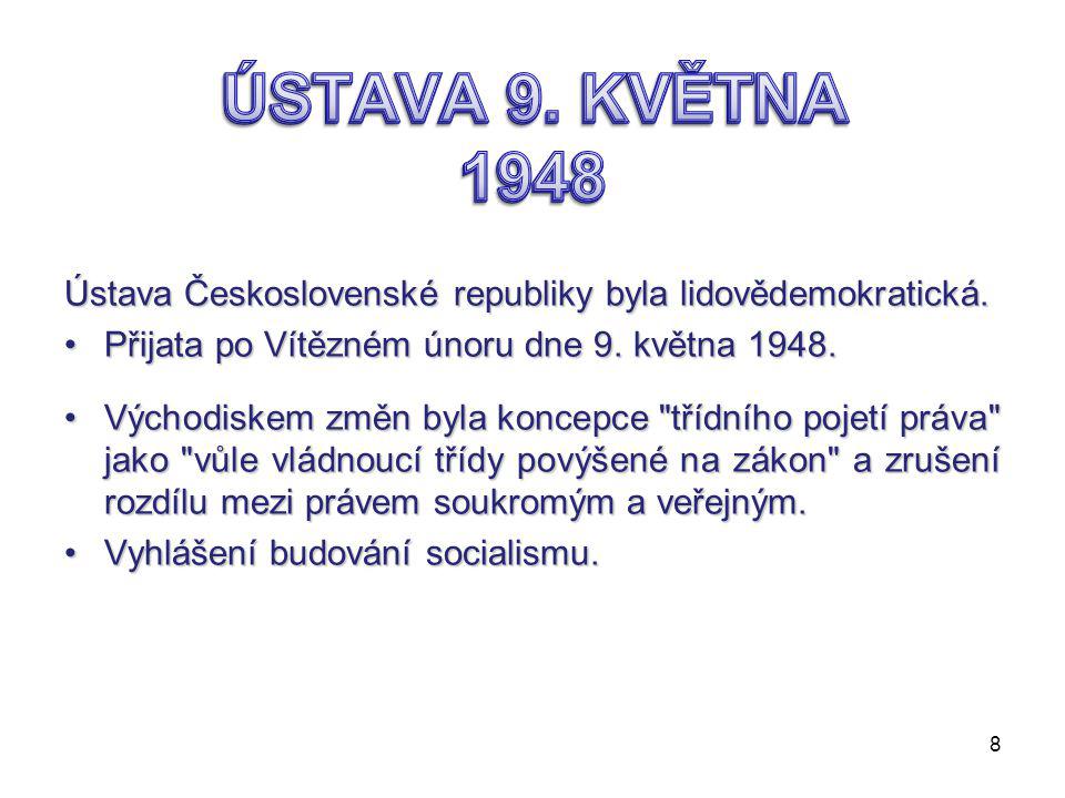 ÚSTAVA 9. KVĚTNA 1948 ÚSTAVA 9. KVĚTNA 1948