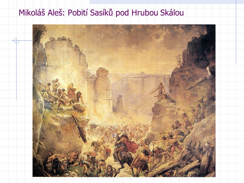 Mikoláš Aleš: Pobití Sasíků pod Hrubou Skálou