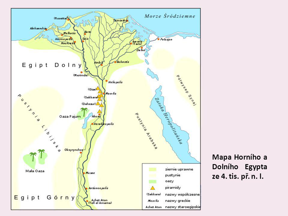 Mapa Horního a Dolního Egypta ze 4. tis. př. n. l.