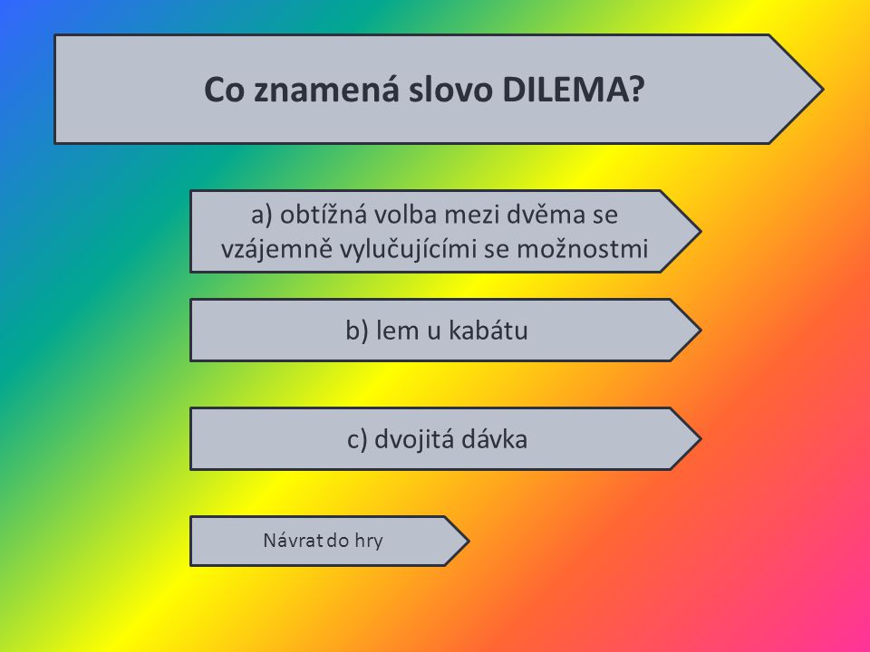 Co znamená slovo DILEMA