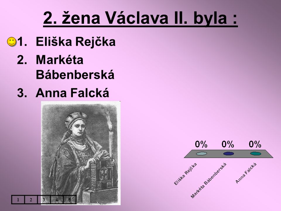 2. žena Václava II. byla : Eliška Rejčka Markéta Bábenberská