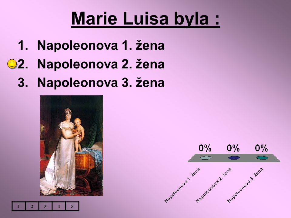 Marie Luisa byla : Napoleonova 1. žena Napoleonova 2. žena