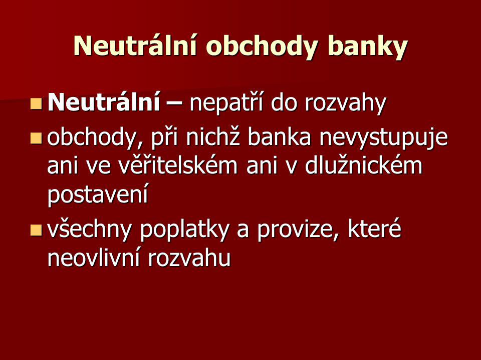 Neutrální obchody banky