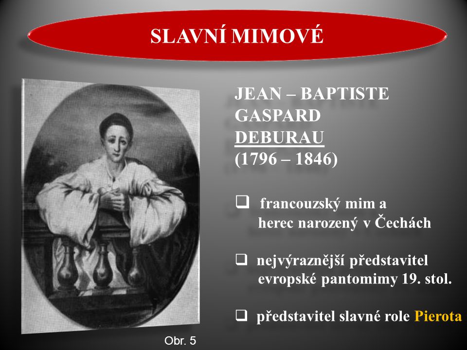SLAVNÍ MIMOVÉ JEAN – BAPTISTE GASPARD DEBURAU (1796 – 1846)