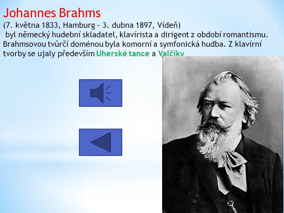 Johannes Brahms (7. května 1833, Hamburg – 3