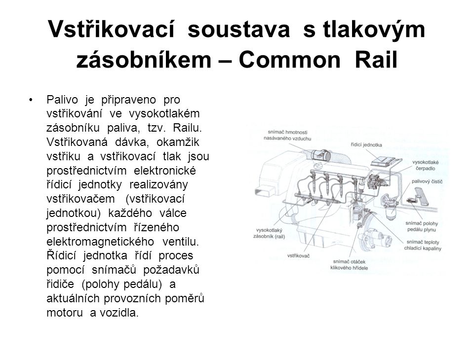 Vstřikovací soustava s tlakovým zásobníkem – Common Rail
