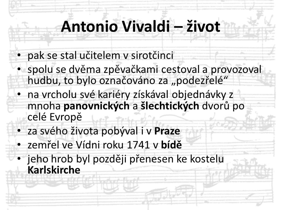 Antonio Vivaldi – život